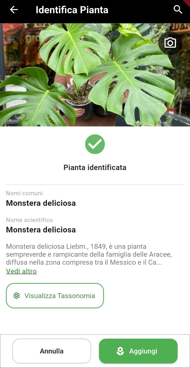 Diagnosi di parassiti nell'app Il Mio Giardino